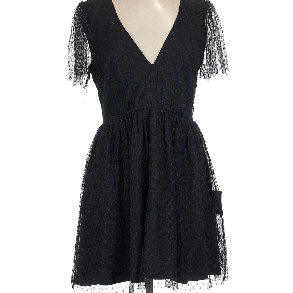 Lulu's Elegant Black Mesh Dress